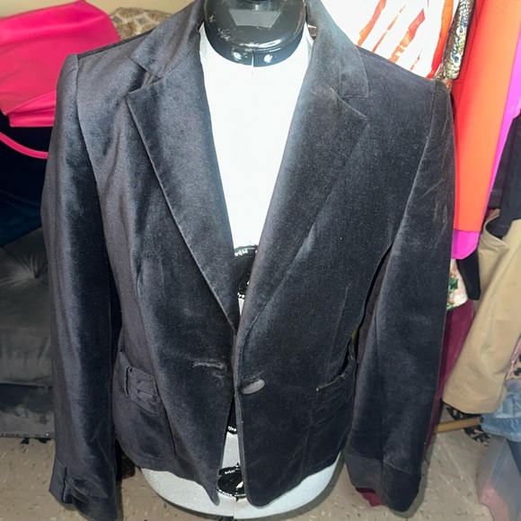Black velvet blazer - Picture 1 of 5